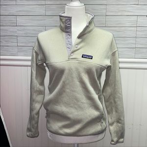 Patagonia Marsupial Better Sweater Pull Over Small Cream Grey
